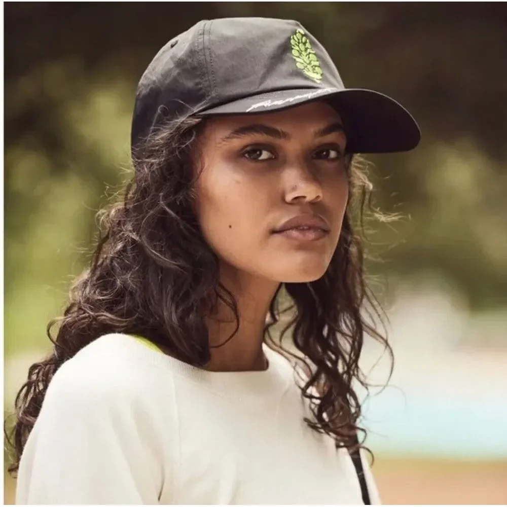 Free People Movement Go Bog‎ Nylon Logo Baseball Cap Black Snap-back